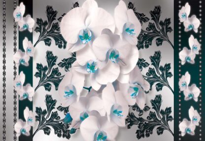 Luxury Floral Design Orchids Blue(1288WM) - Image 2