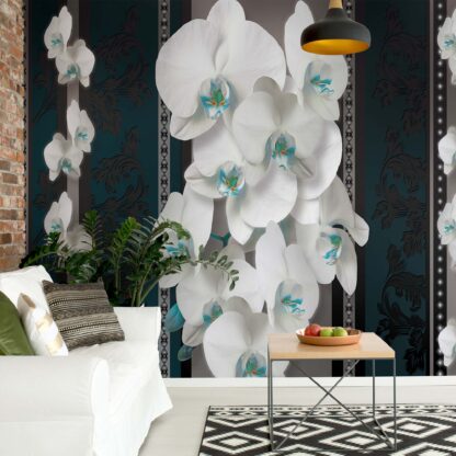 Luxury Floral Design Orchids Black And White(1293WM)