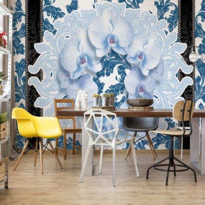 Luxury Floral Design Orchids Blue(1306WM)
