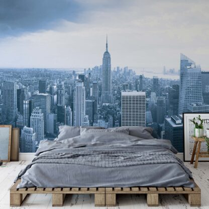 New York City Skyline Empire State Building Blue(1326WM)