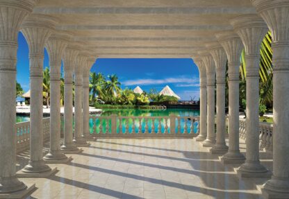 Tropical Lagoon 3D View Through Columns(1359WM) - Image 2