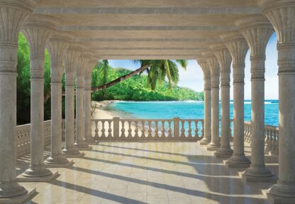 Tropical Beach 3D View Through Columns(1360WM) - Image 2