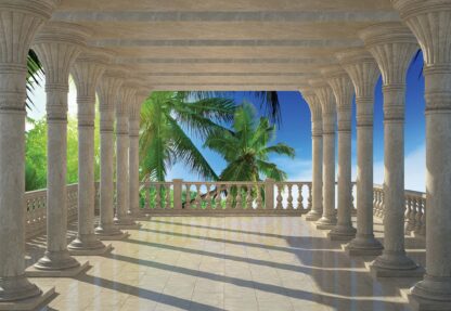 Tropical Beach 3D View Through Columns(1361WM) - Image 2