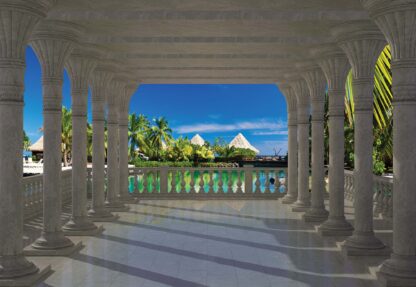 Tropical Lagoon 3D View Through Columns(1363WM) - Image 2