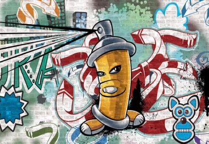 Graffiti Street Art Yellow(1397WM) - Image 2
