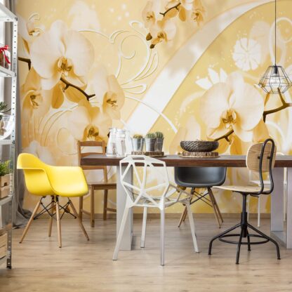 Cream Orchids Luxury Floral Design(1406WM)