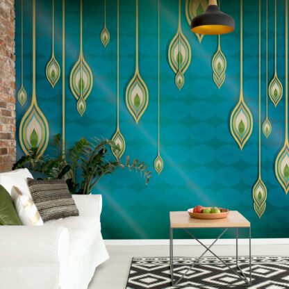 Blue, Green, And Gold Ethnic Design(1431WM)