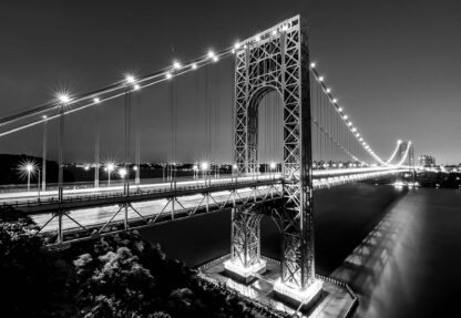 City Skyline Bridge At Night Black And White(1442WM) - Image 2