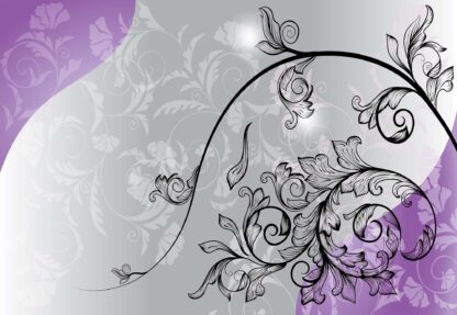 Floral Design Purple And Silver(1444WM) - Image 2