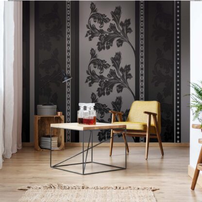 Floral Design Black And Grey(1447WM)