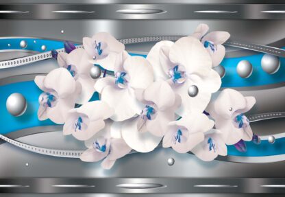 Modern Floral Design Silver And Blue(1450WM) - Image 2