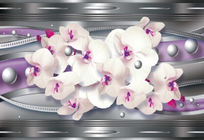 Modern Floral Design Silver And Purple(1452WM) - Image 2