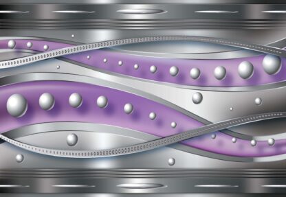 Modern 3D Design Silver And Purple(1453WM) - Image 2