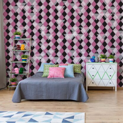 Modern Purple Diamond Pattern(1477WM)
