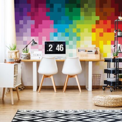 Pixel Pattern Rainbox Colours(1482WM)