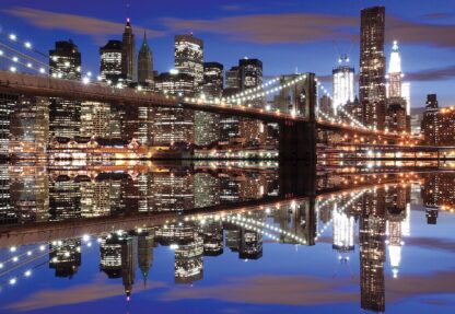 New York Skyline At Night Brooklyn Bridge(1670WM) - Image 2
