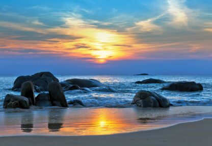 Beach Rocks Sea Sunset(170WM) - Image 2