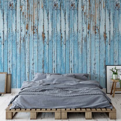 Rustic Painted Blue Wood Planks Texture(1836WM)