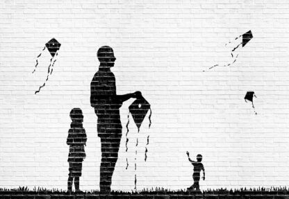 Black And White Brick Wall Graffiti(1977WM) - Image 2