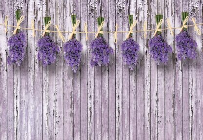 Lavender Bunches On Purple Painted Wood Plank Wall Vintage Style(1982WM) - Image 2