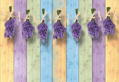 Lavender Bunches On Painted Wood Plank Wall Vintage Style(1983WM) - Image 2
