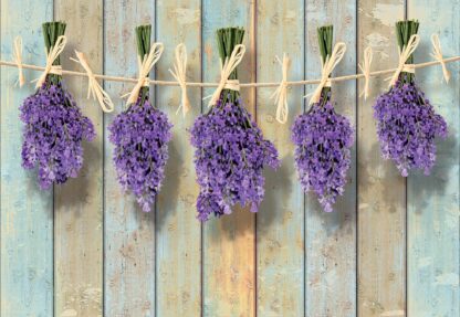 Lavender Bunches On Painted Wood Plank Wall Vintage Style(1985WM) - Image 2