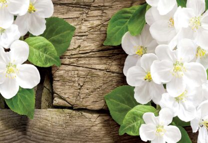 Flowers On Rustic Wood Texture(2002WM) - Image 2
