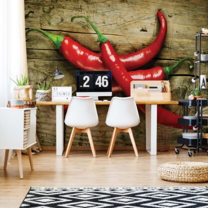 Hot Chillies Food Wood Texture(2015WM)