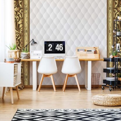 Luxury Gold And White Ornamental Design(2027WM)