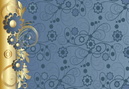 Blue And Gold Floral Design(2028WM) - Image 2