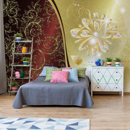 Luxury Gold And Red Floral Design(2036WM)