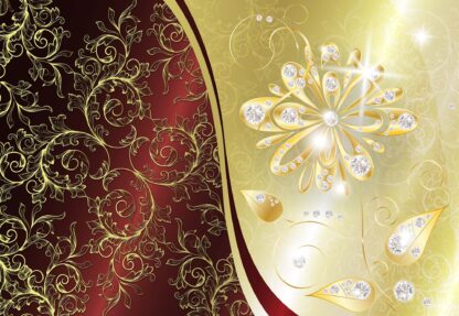 Luxury Gold And Red Floral Design(2036WM) - Image 2