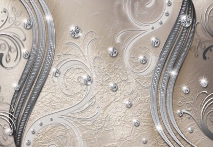 Ornamental Silver And Beige Swirl Design(2046WM) - Image 2