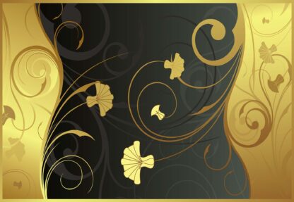 Luxury Gold And Brown Floral Swirl Design(2056WM) - Image 2