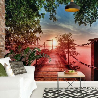 Lake Pier Red Sunset(2224WM)