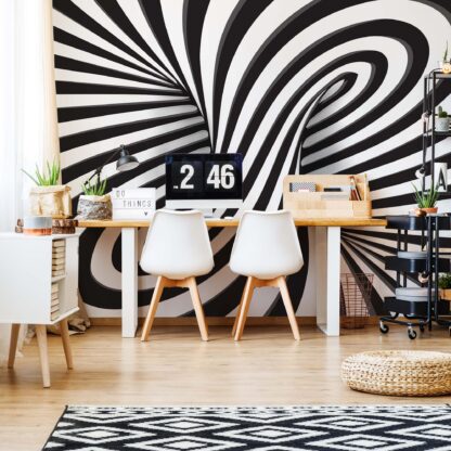 Modern 3D Optical Illusion Design Black And White(2258WM)
