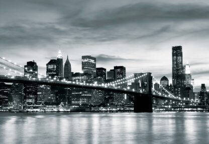City Brooklyn Bridge New York Black And White(226WM) - Image 2
