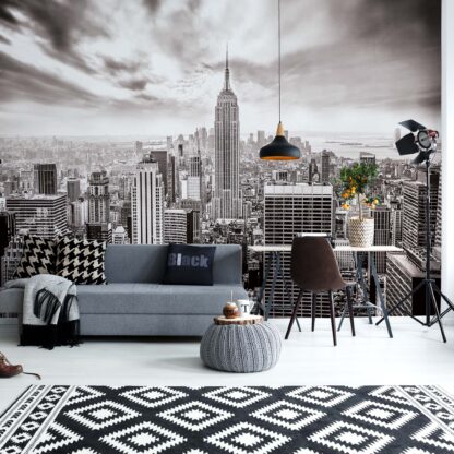 New York City Skyline Black And White(2318WM)