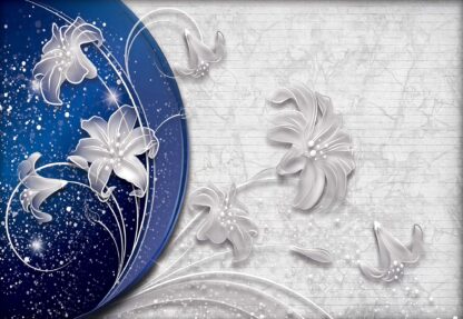 Luxury Ornamental Floral Design Blue And Silver(2362WM) - Image 2