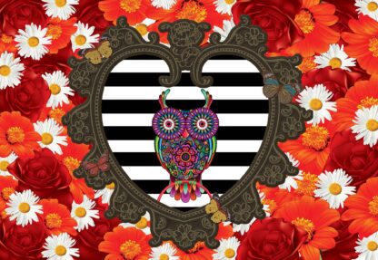 Floral Heart Owl Red(2386WM) - Image 2