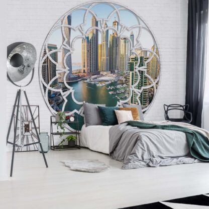 Dubai City Skyline Ornamental Window View(2420WM)