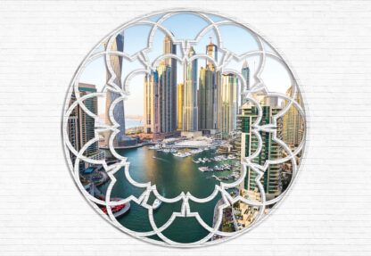 Dubai City Skyline Ornamental Window View(2420WM) - Image 2