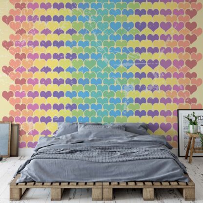 Retro Hearts Pattern Colourful(2509WM)
