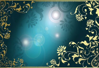 Floral Pattern Gold And Blue(2659WM) - Image 2