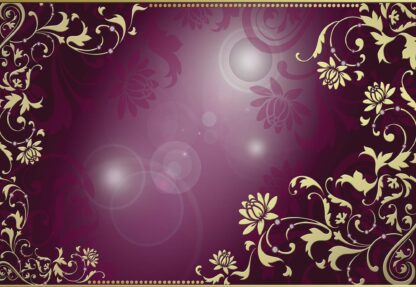 Floral Pattern Gold And Purple(2660WM) - Image 2