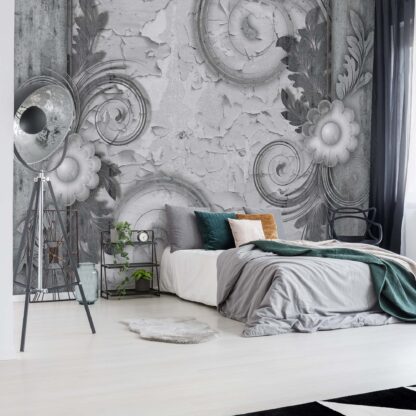 Ornamental Floral Design Black And White(2818WM)