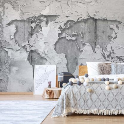 World Map Concrete Grunge Texture(2819WM)