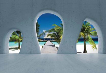 Tropical Beach 3D Concrete Arches View(2825WM) - Image 2