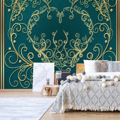 Ornamental Swirl Design Gold Green(2855WM)