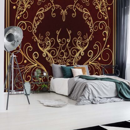 Ornamental Swirl Design Gold Red(2856WM)